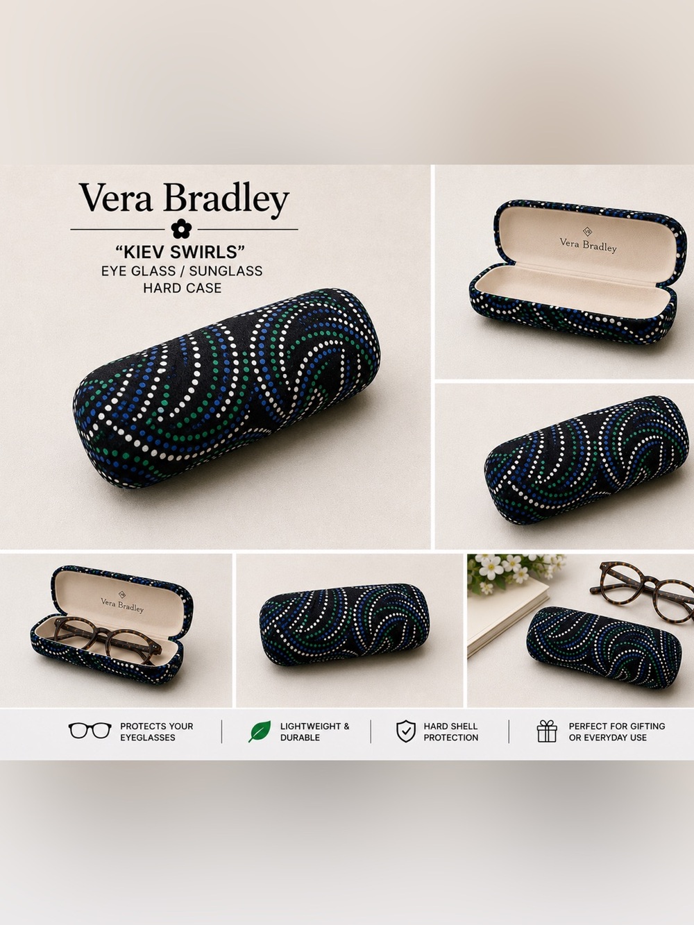 Vera Bradley “Kiev Swirls” Eye Glass/Sunglass Hard Case